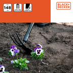 BLACK+DECKER CULTIVATOR HANDHAK FIBERGLAS HANDVAT 3 TANDEN STAAL - Tuincentrum Lopik