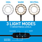 GRUNDIG SELFIE STUDIO RINGLAMP 2-IN-1 MET TAFELKLEM - Tuincentrum Lopik