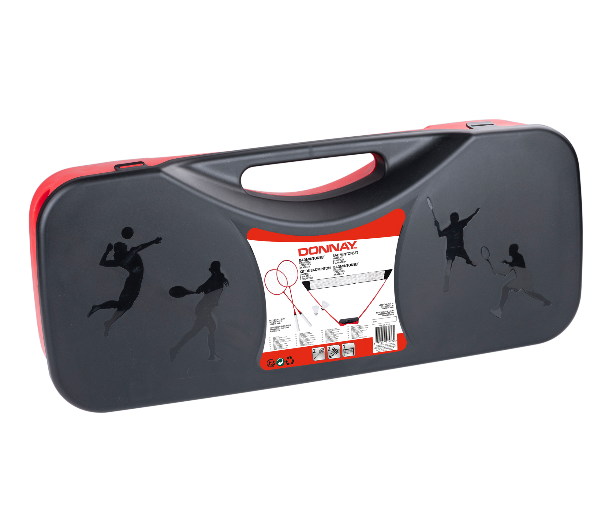 DONNAY BADMINTONSET 5-DELIG MET NET EN KOFFER - Tuincentrum Lopik