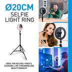GRUNDIG RINGLAMP OP STATIEF 20CM 80 LED MAX 210CM - Tuincentrum Lopik