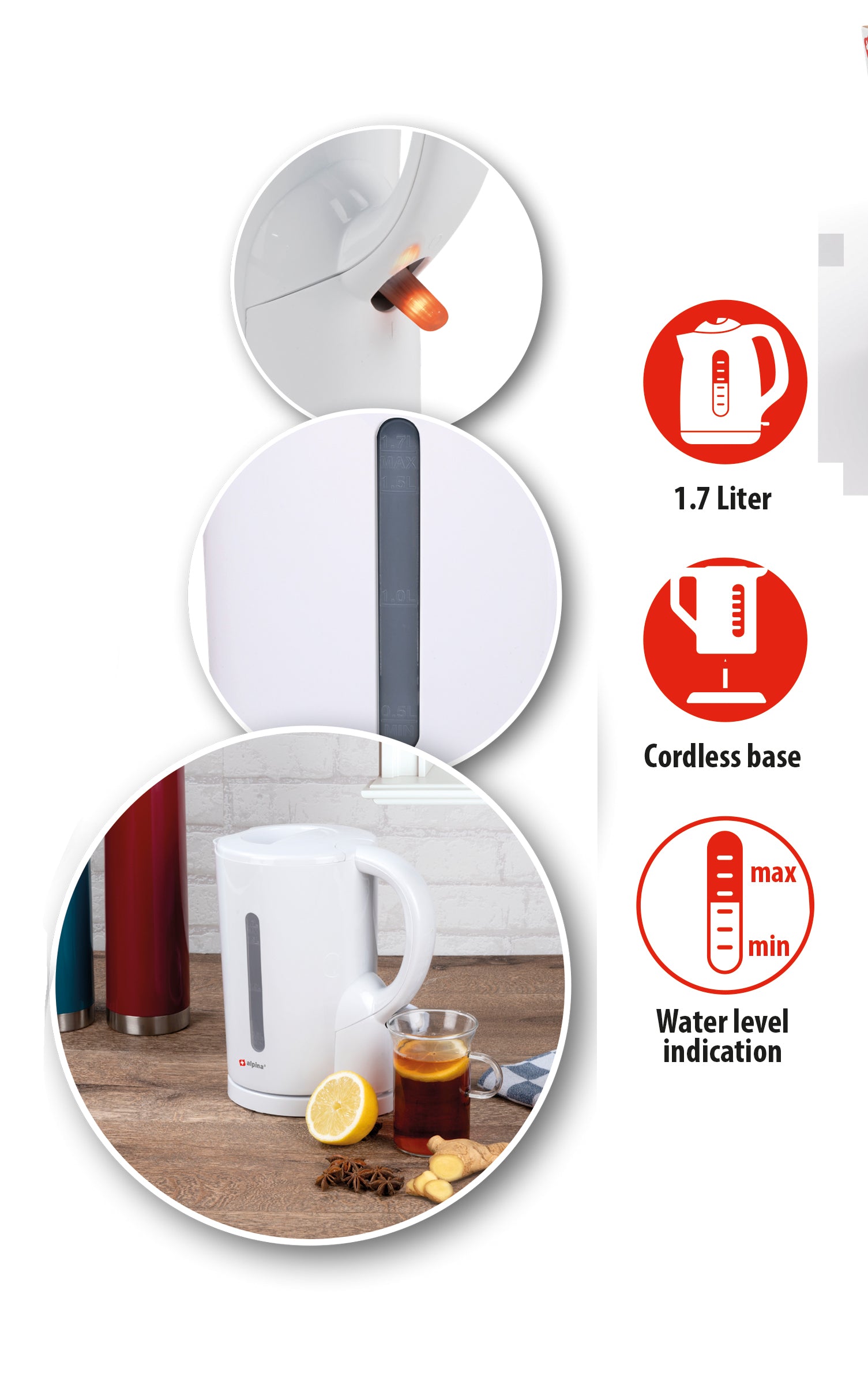 ALPINA WATERKOKER 1,7L WIT - Tuincentrum Lopik