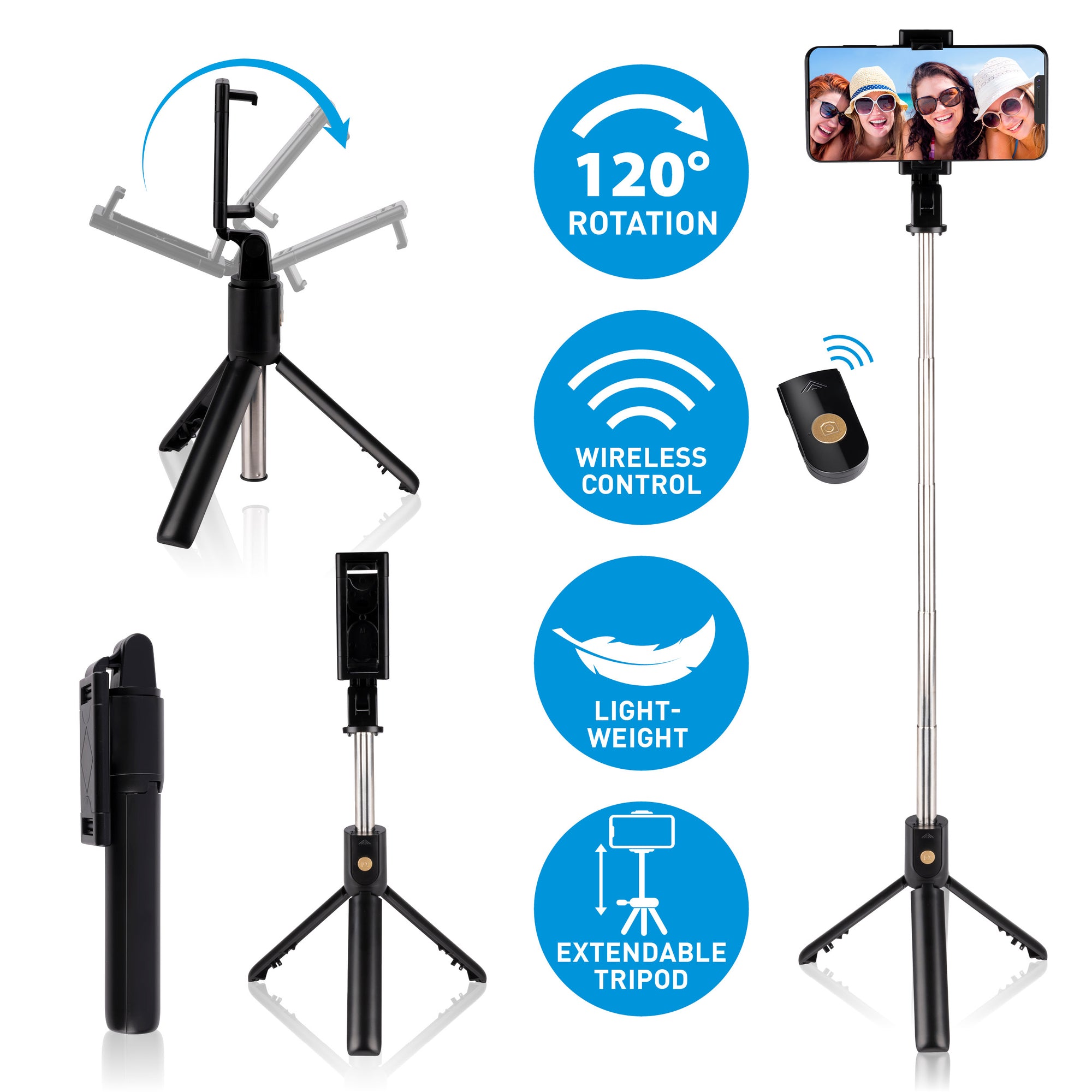 GRUNDIG SELFIESTICK MET BLUETOOTH EN TRIPOD 3-IN-1 - Tuincentrum Lopik