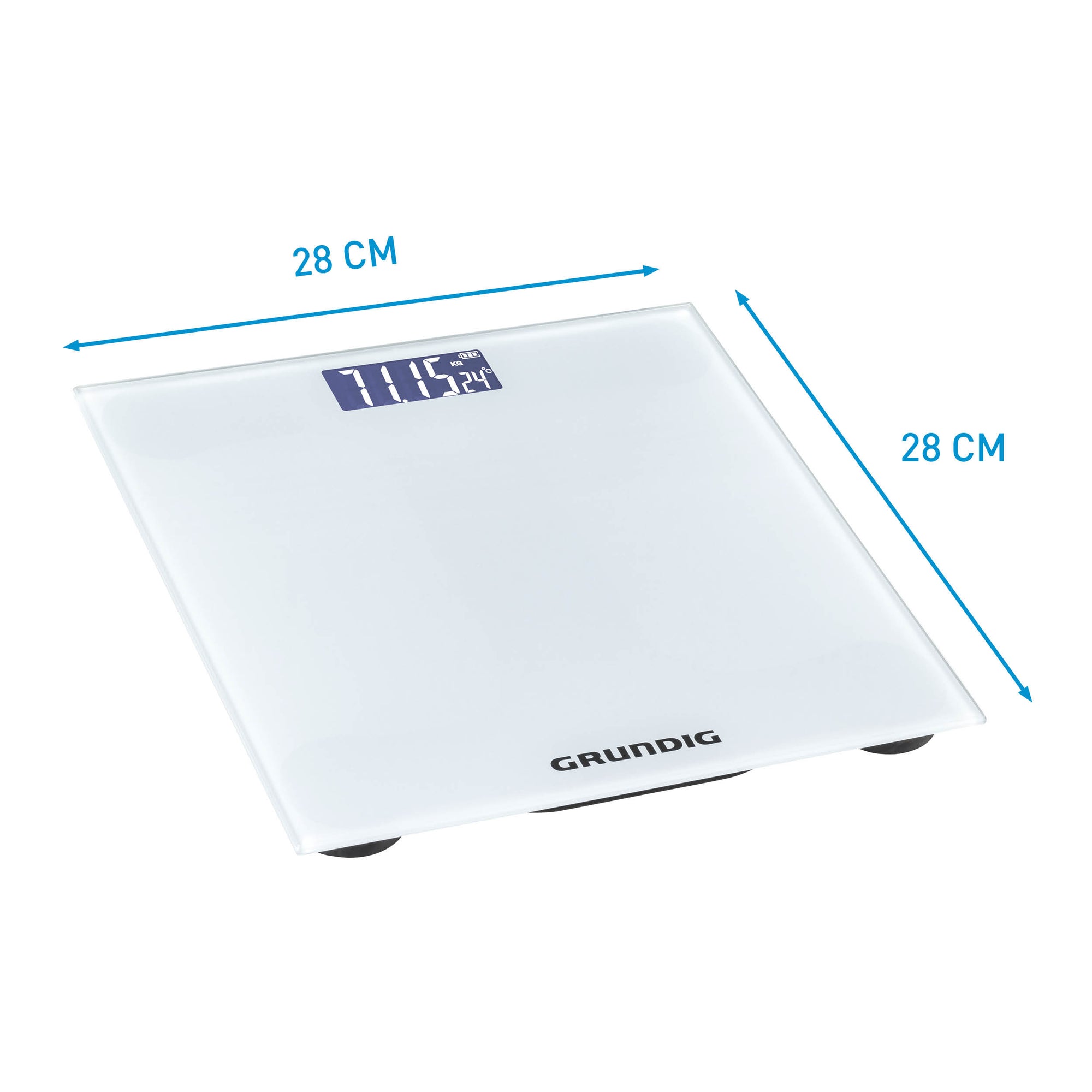GRUNDIG DIGITALE PERSONENWEEGSCHAAL 28X28CM - Tuincentrum Lopik