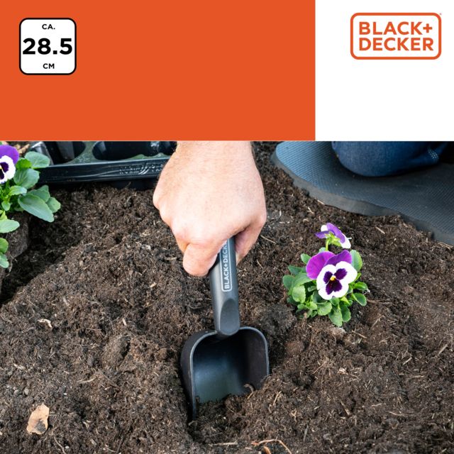 BLACK+DECKER TUINSCHEPJE ROND POLYPROPYLEEN 28,5CM MET OPHANGOOG - Tuincentrum Lopik