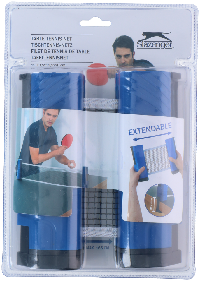 SLAZENGER UITSCHUIFBAAR TAFELTENNISNET TOT 165CM - Tuincentrum Lopik
