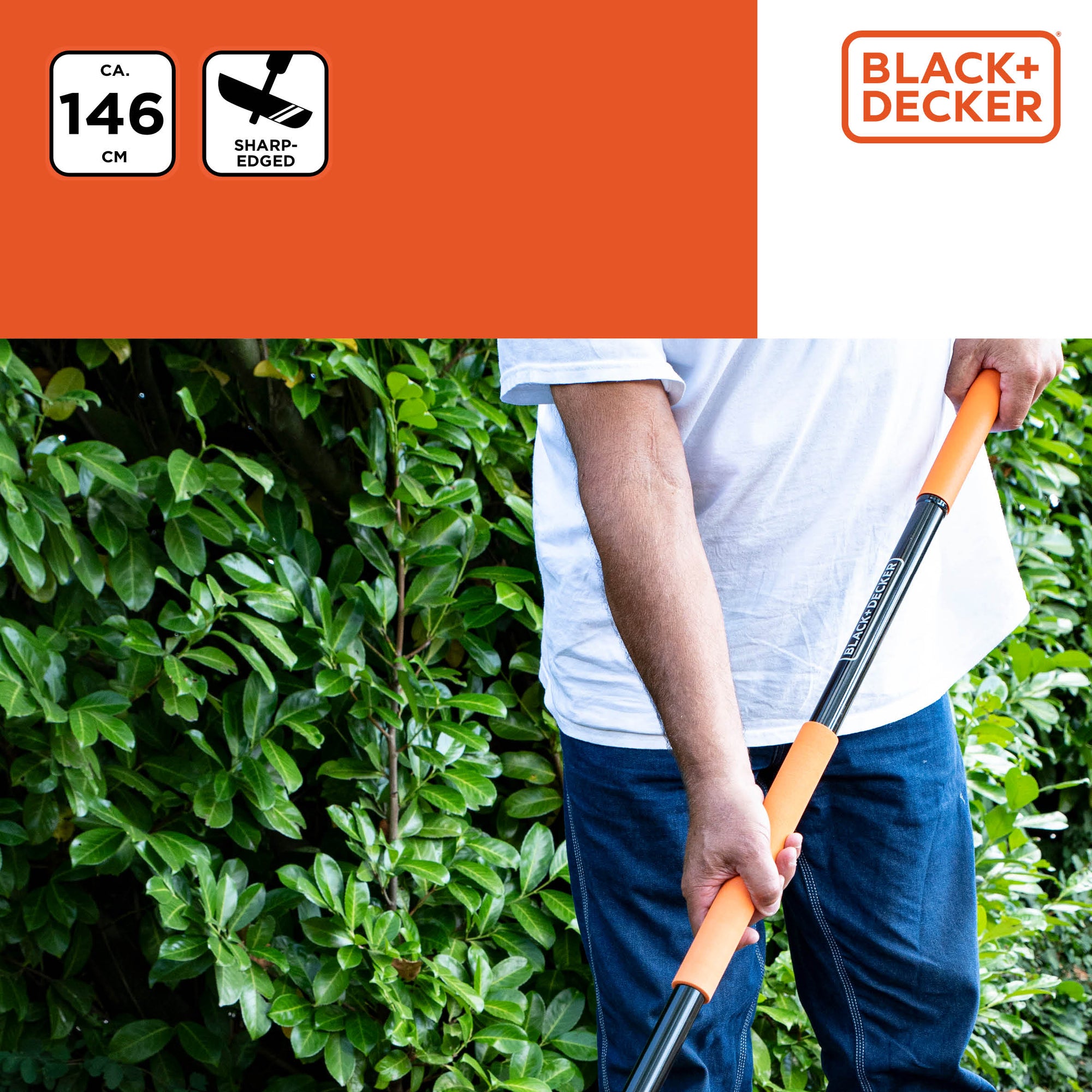 BLACK+DECKER SCHOFFEL 146CM GLASVEZEL KOOLSTOFSTAAL - Tuincentrum Lopik