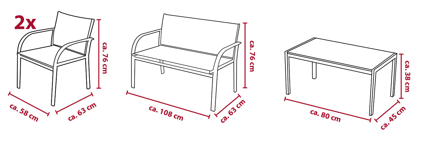 LIFETIME GARDEN PARIJS LOUNGESET ROTAN GRIJS 4-DELIG - Tuincentrum Lopik