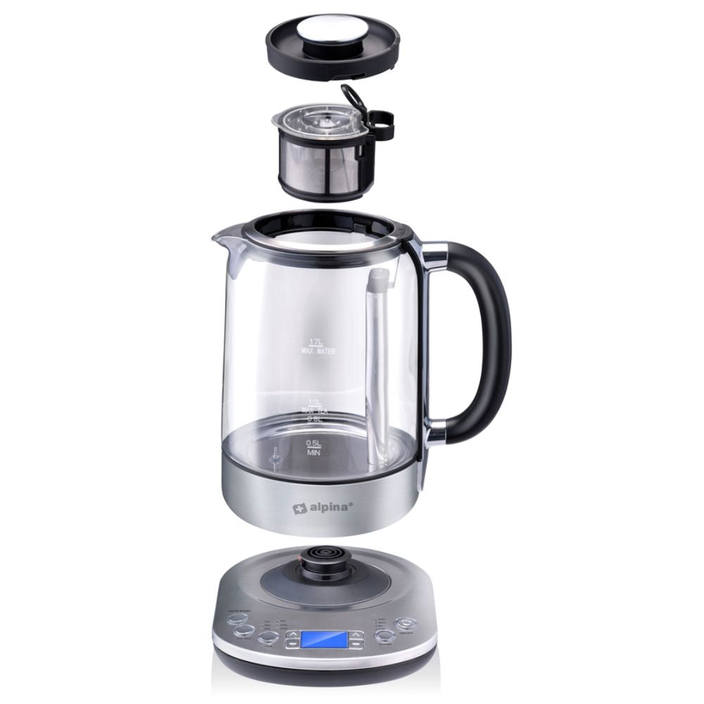 ALPINA WATERKOKER 1,7L 2200W MET THEEZEEF  ELEKTRISCHE THEEMAKER - Tuincentrum Lopik