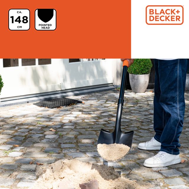 BLACK+DECKER SPADE GLASVEZEL 148CM ROESTVRIJ KOOLSTOFSTAAL - Tuincentrum Lopik