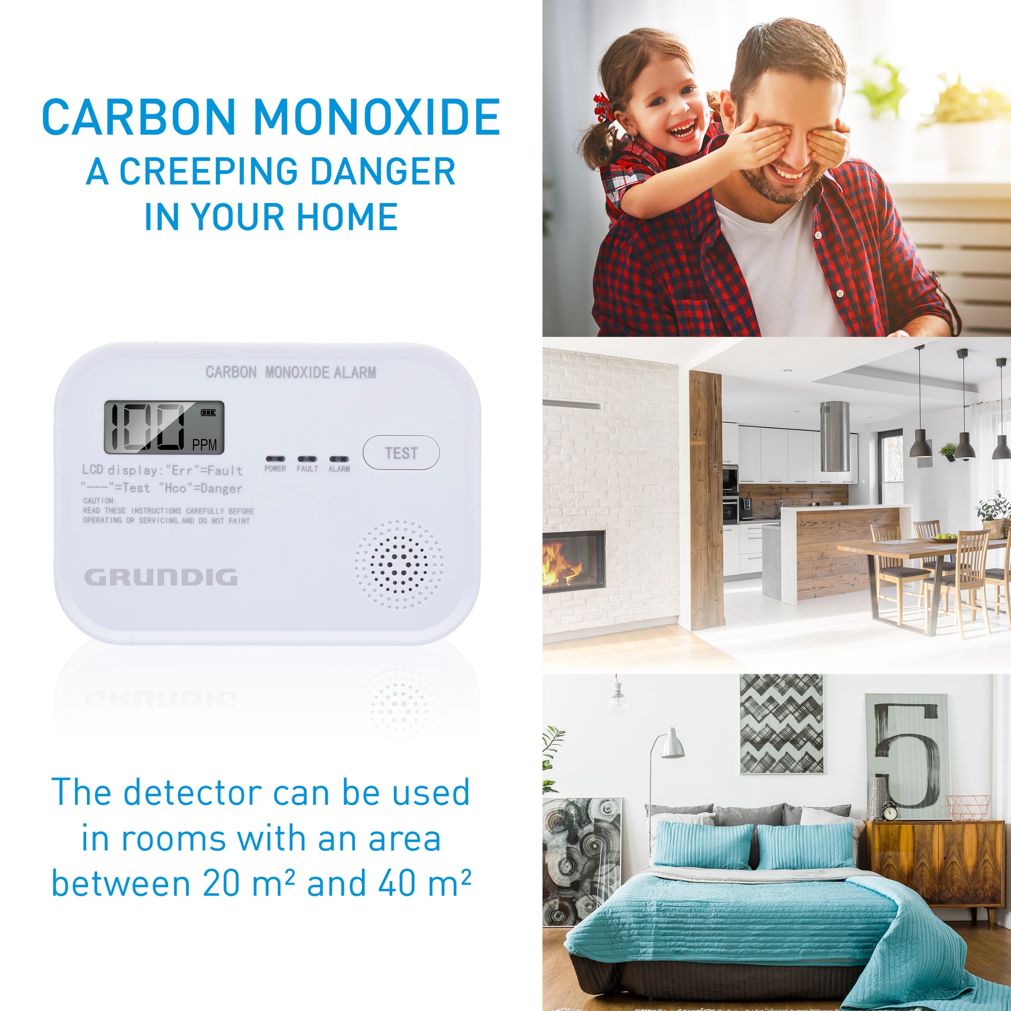 GRUNDIG KOOLMONOXIDEMELDER CO-DETECTOR 85DB 5 JAAR BATTERIJ - Tuincentrum Lopik