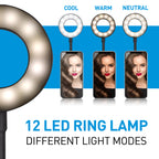 GRUNDIG SELFIE STUDIO RINGLAMP 2-IN-1 MET TAFELKLEM - Tuincentrum Lopik
