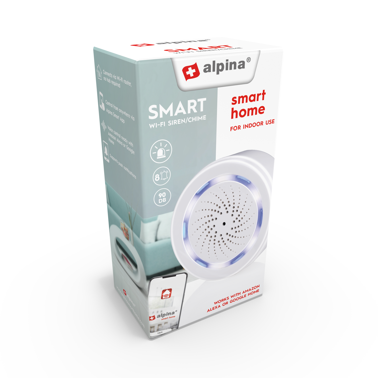 ALPINA SMART INDOOR SIREN 5V 90DB - Tuincentrum Lopik