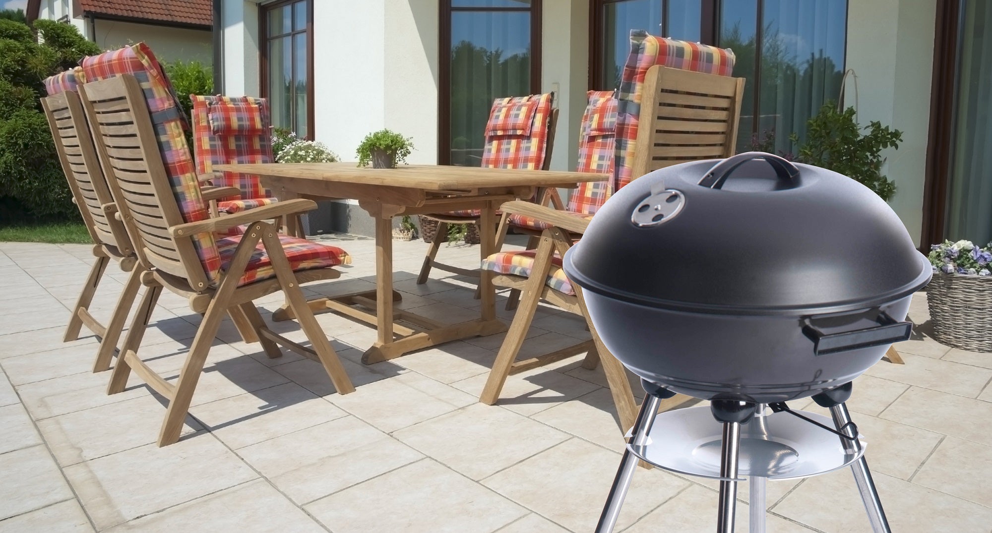 BBQ COLLECTION BARBECUE DEKSEL MET HANDVAT Ø43CM ROESTVRIJ STAAL - Tuincentrum Lopik