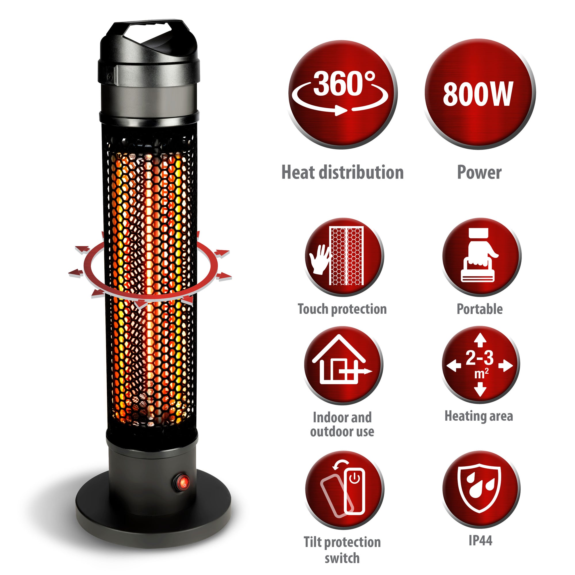 ALPINA INFRAROOD TERRASVERWARMER 800W CARBON - Tuincentrum Lopik
