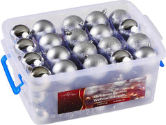 CHRISTMAS GIFTS KERSTBALLEN SET 70 STUKS ZILVER MET OPBERGBOX - Tuincentrum Lopik