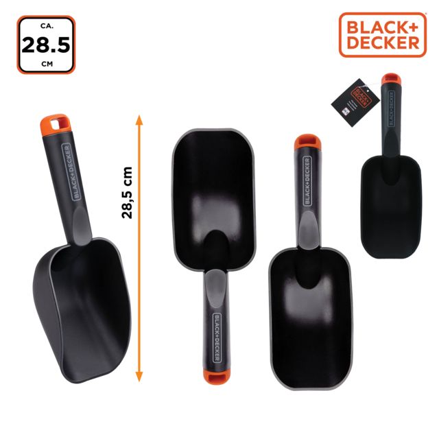 BLACK+DECKER TUINSCHEPJE ROND POLYPROPYLEEN 28,5CM MET OPHANGOOG - Tuincentrum Lopik