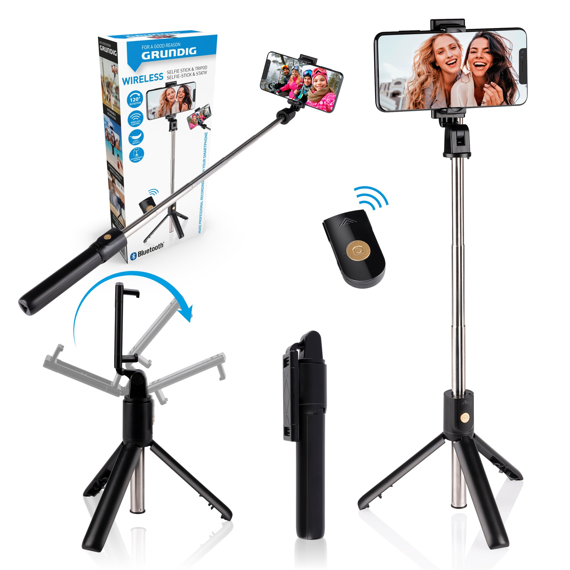 GRUNDIG SELFIESTICK MET BLUETOOTH EN TRIPOD 3-IN-1 - Tuincentrum Lopik