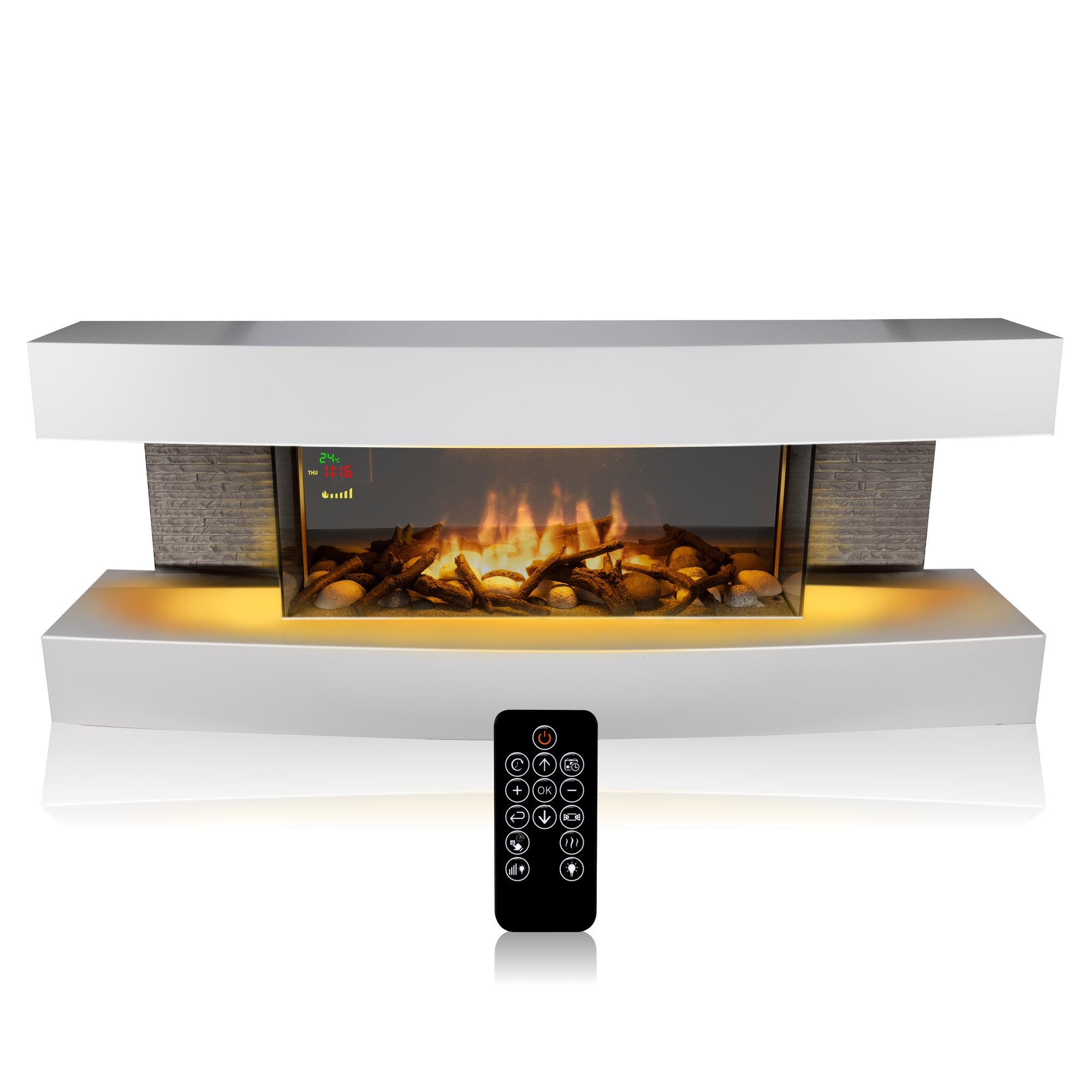 CLASSIC FIRE WANDHAARD MONTREAL 2000W MET VERWARMING EN VLAMEFFECT - Tuincentrum Lopik