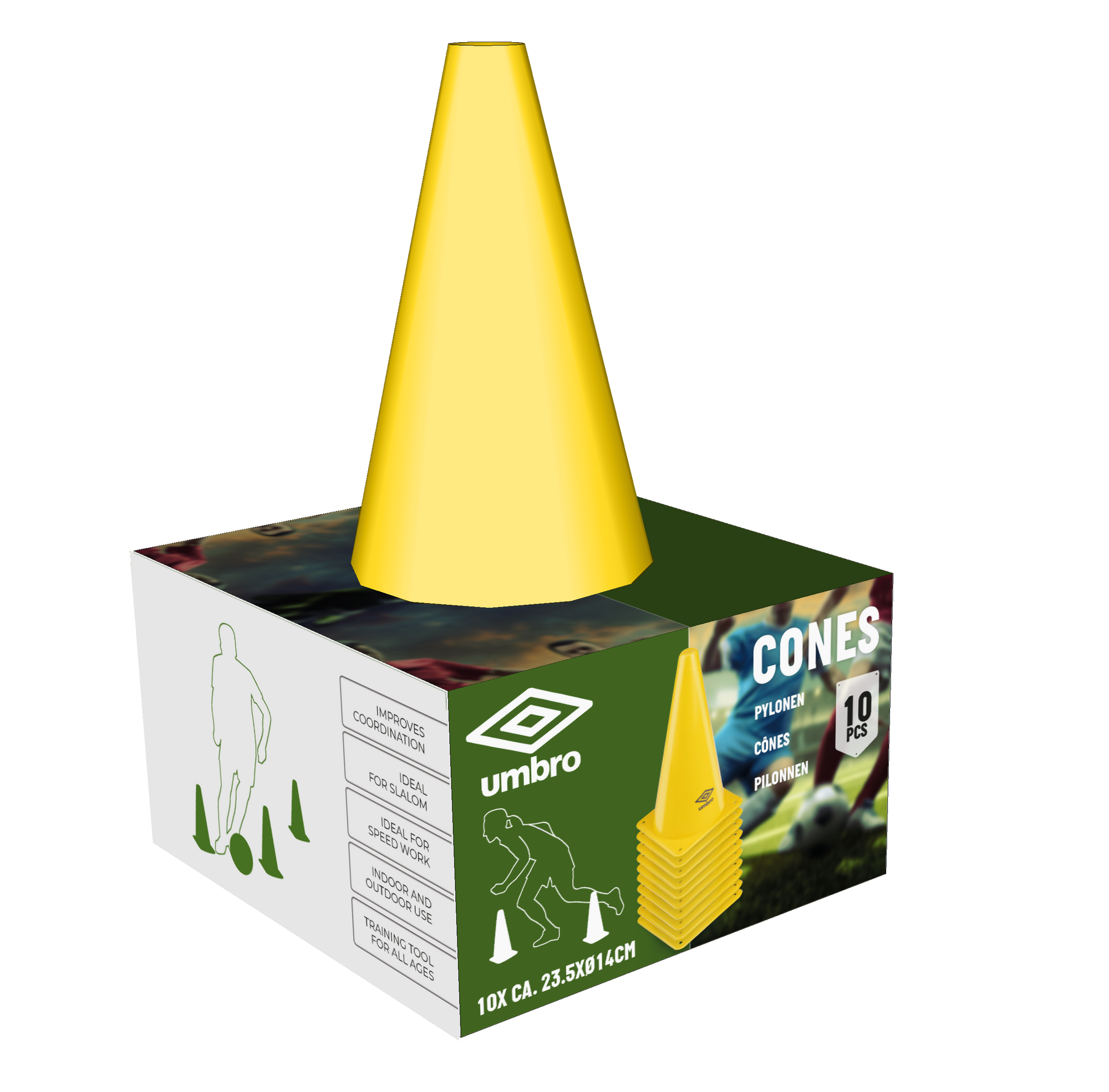 UMBRO TRAINING CONE 10PCS PP GEEL - Tuincentrum Lopik