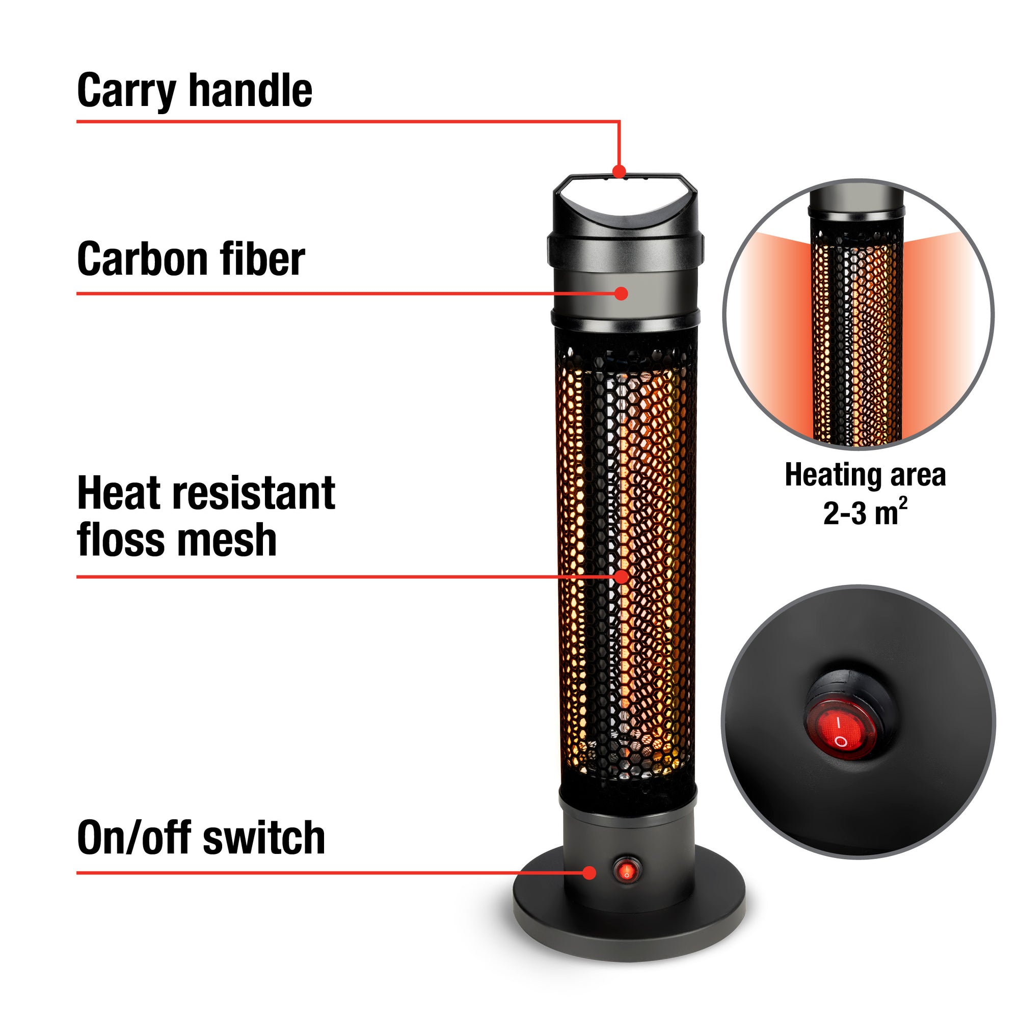 ALPINA INFRAROOD TERRASVERWARMER 800W CARBON - Tuincentrum Lopik
