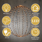 GIFTSOME LICHTBOL KERSTVERLICHTING 400 LED Ø60CM WARM WIT - Tuincentrum Lopik