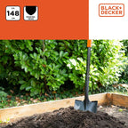 BLACK+DECKER SPADE GLASVEZEL 148CM ROESTVRIJ KOOLSTOFSTAAL - Tuincentrum Lopik