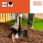 BLACK+DECKER SPADE GLASVEZEL 148CM ROESTVRIJ KOOLSTOFSTAAL - Tuincentrum Lopik