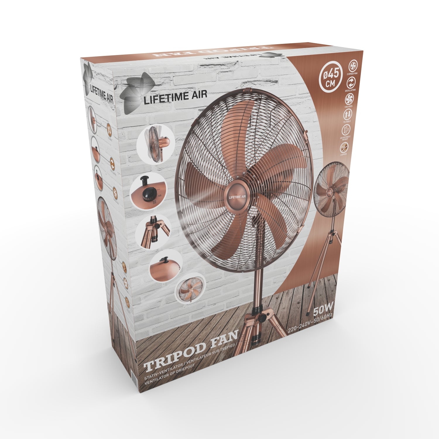 LIFETIME AIR STAANDE VENTILATOR 45CM 50W 230V - Tuincentrum Lopik