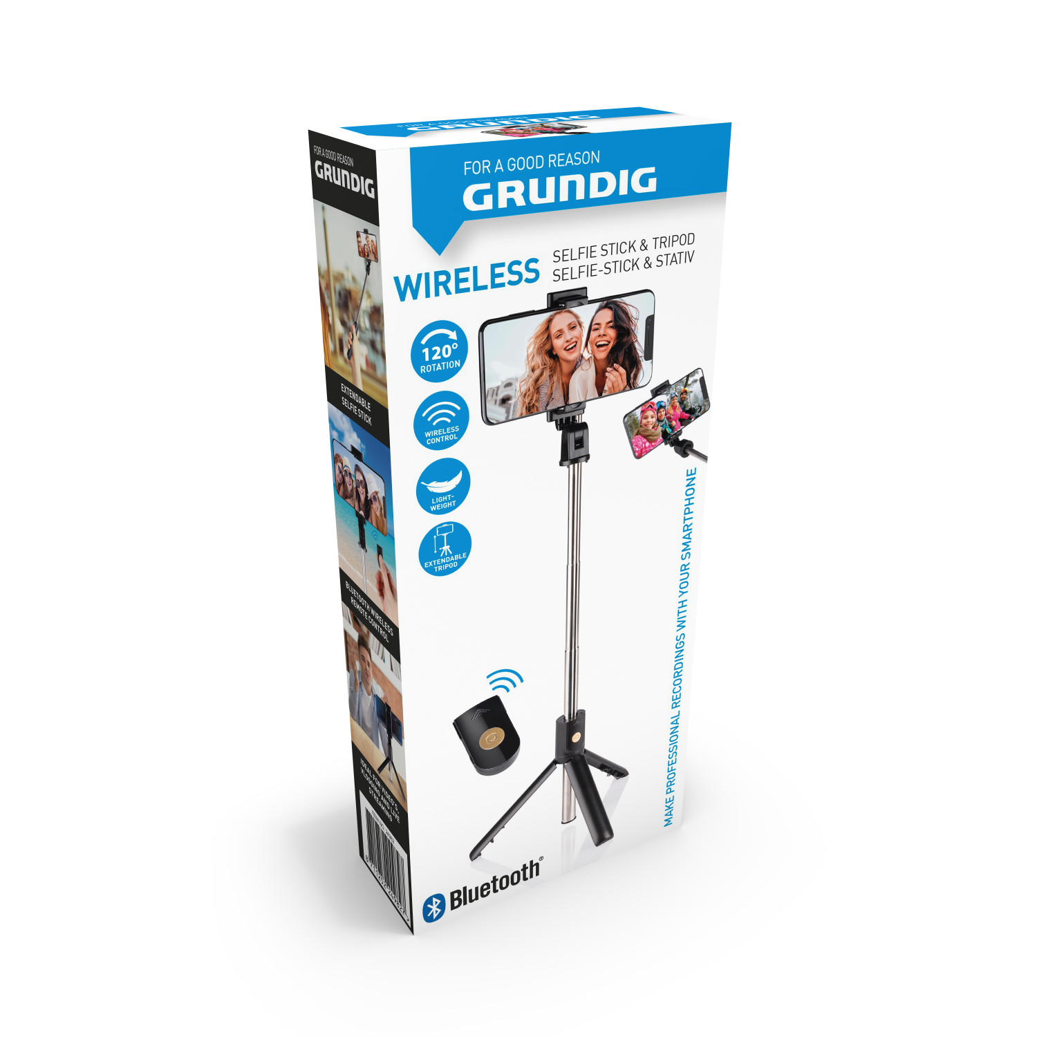 GRUNDIG SELFIESTICK 3-IN-1 MET STATIEF EN BLUETOOTH AFSTANDSBEDIENING - Tuincentrum Lopik