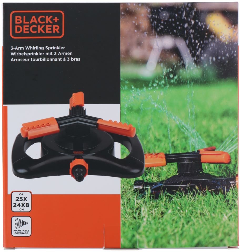BLACK+DECKER TUINSPROEIER 3-ARMIG 360° 25X24X8CM - Tuincentrum Lopik