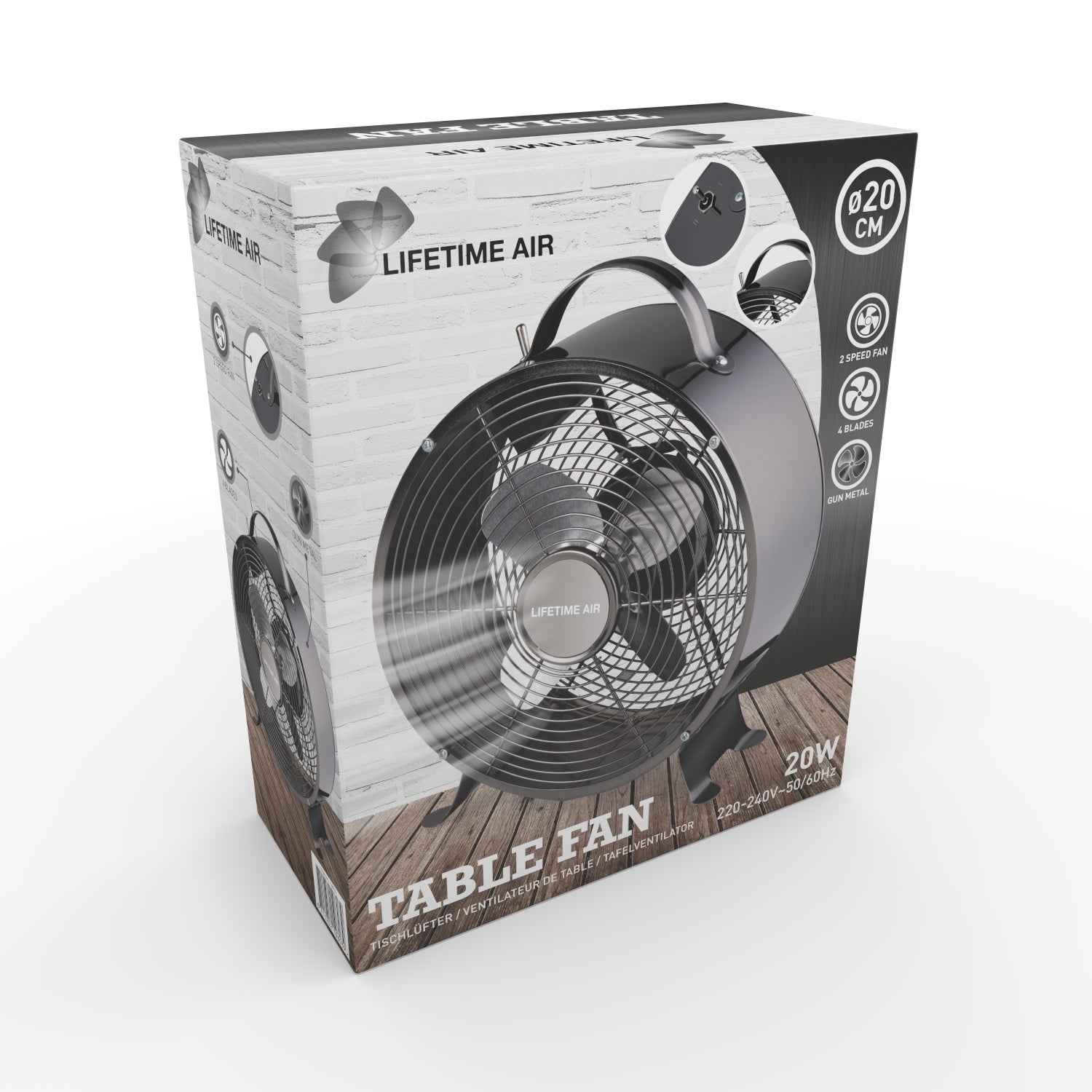 LIFETIME AIR TAFELVENTILATOR 20CM 20W 230V - Tuincentrum Lopik