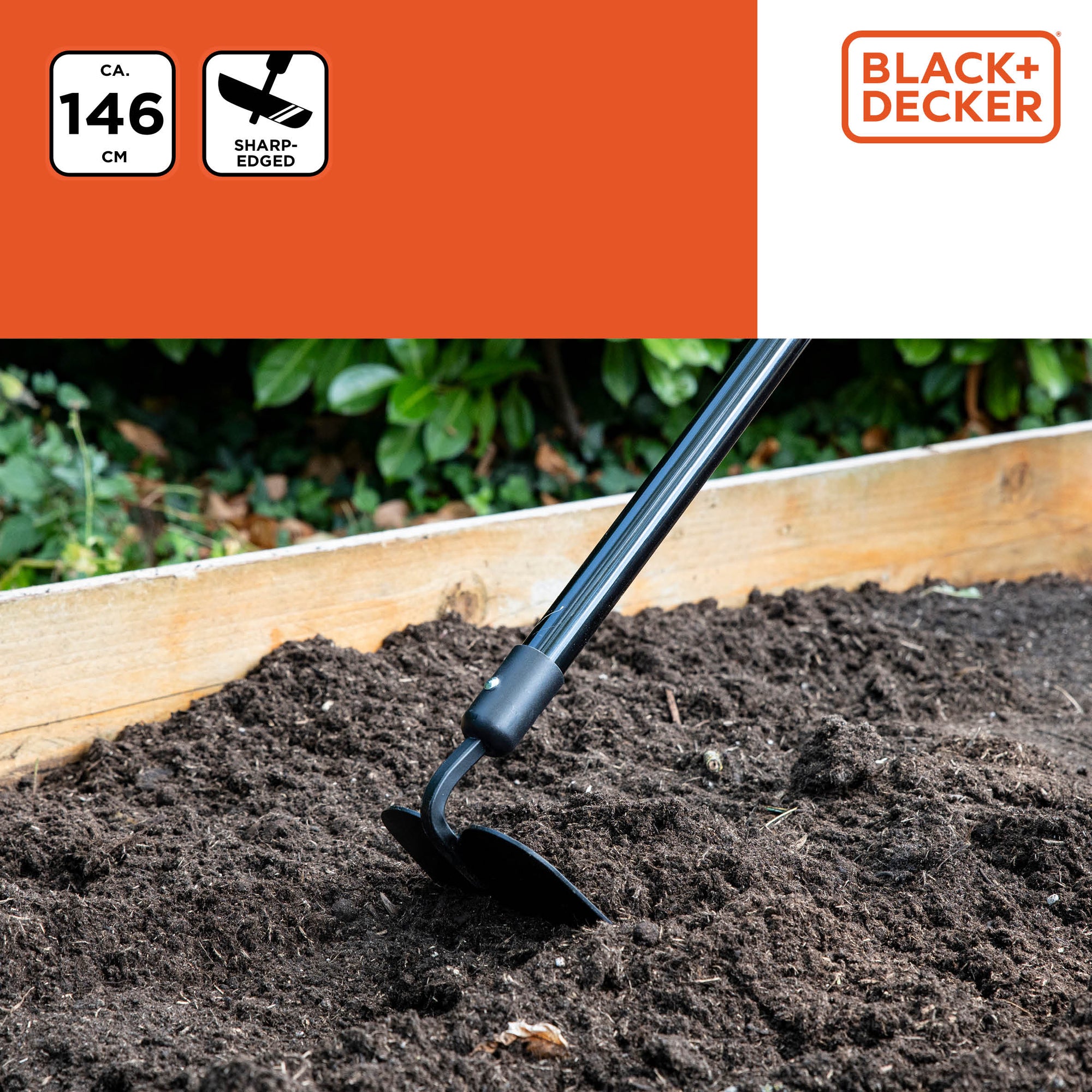 BLACK+DECKER SCHOFFEL 146CM GLASVEZEL KOOLSTOFSTAAL - Tuincentrum Lopik