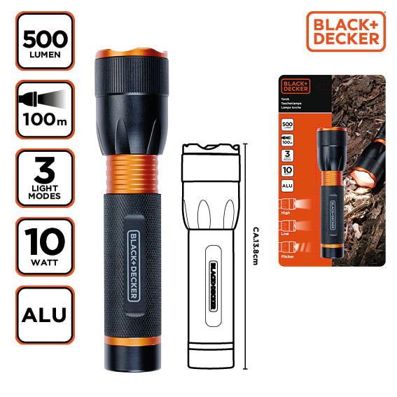 BLACK+DECKER LED ZAKLAMP 10W 500LM 100M BEREIK - Tuincentrum Lopik