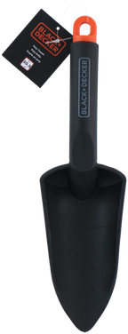 BLACK+DECKER TUINSCHEPJE POLYPROPYLEEN 30,5CM MET MAATAANDUIDING ZWART/ORANJE - Tuincentrum Lopik