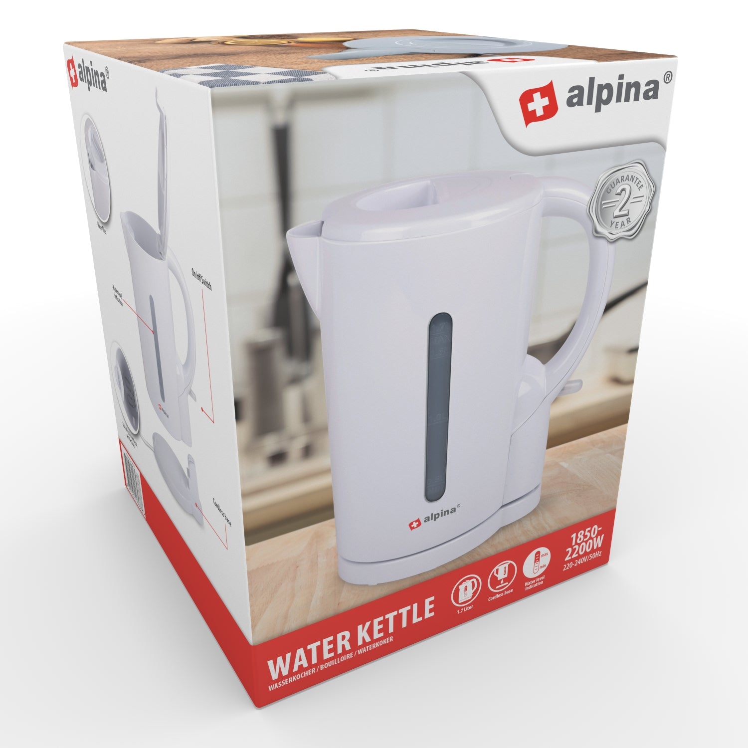 ALPINA WATERKOKER 1,7L WIT - Tuincentrum Lopik