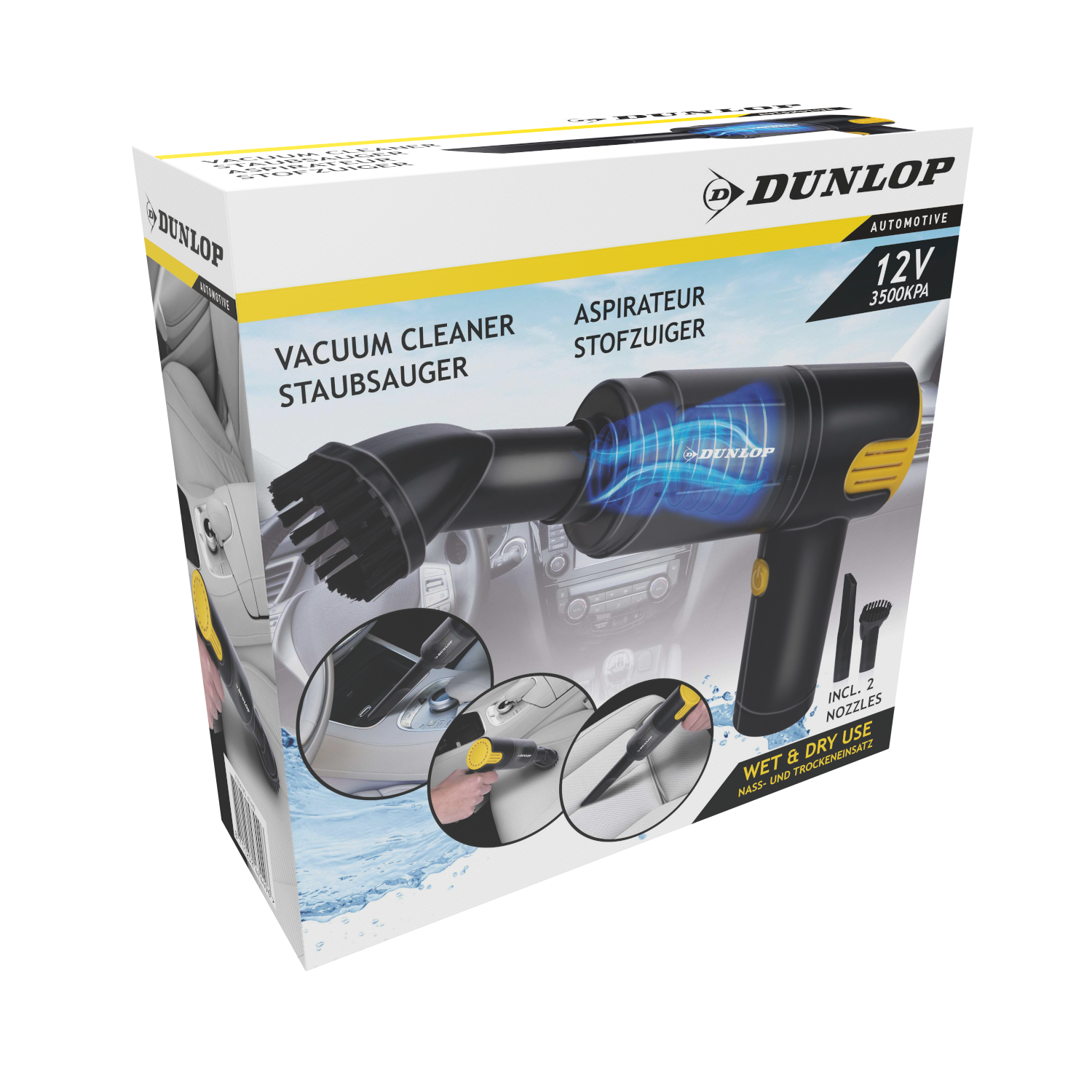 DUNLOP AUTOSTOFZUIGER 12V COMPACTE KRUIMELZUIGER - Tuincentrum Lopik