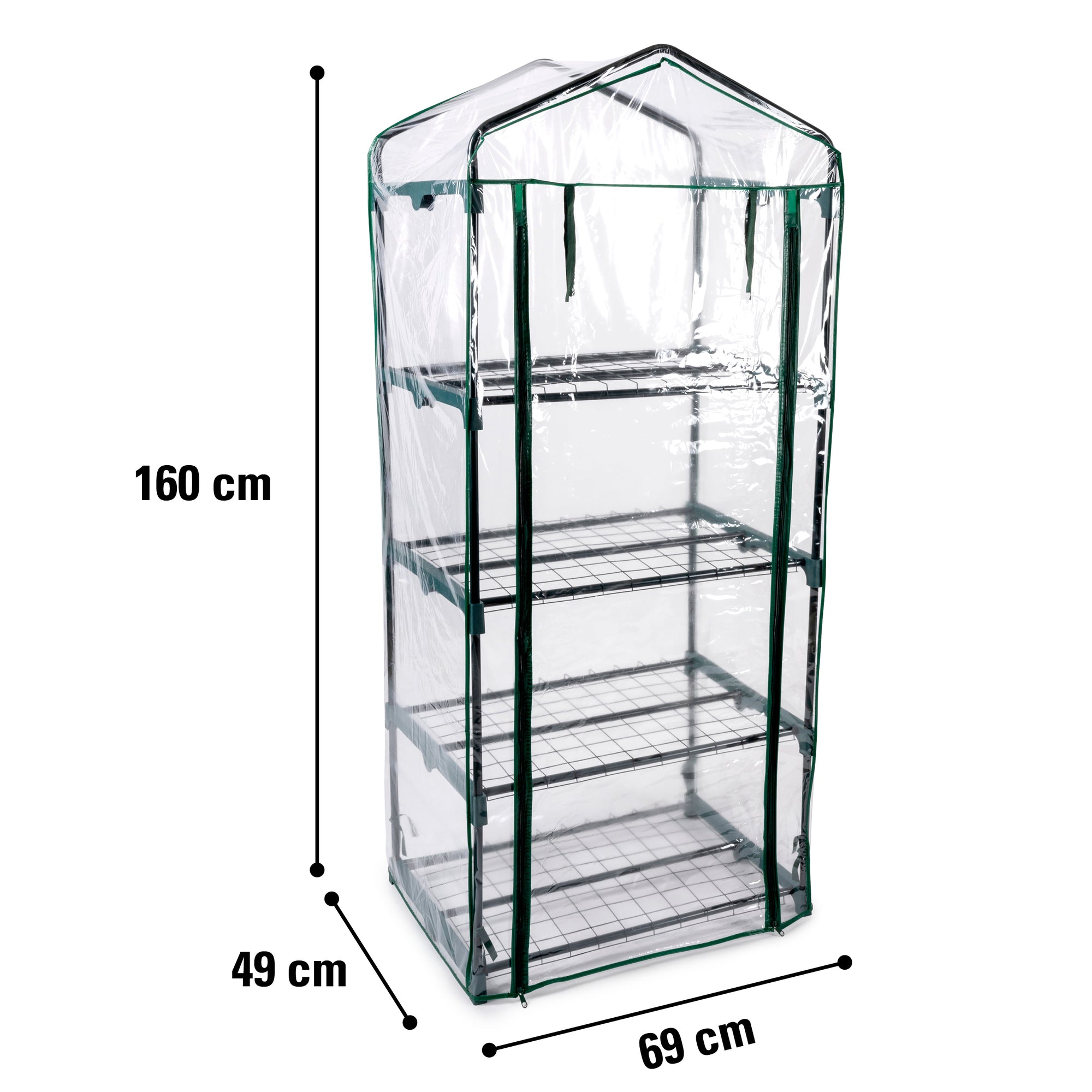 KINZO GREENHOUSE 4L 69X49X160CM - KAS 4 LAGEN - Tuincentrum Lopik
