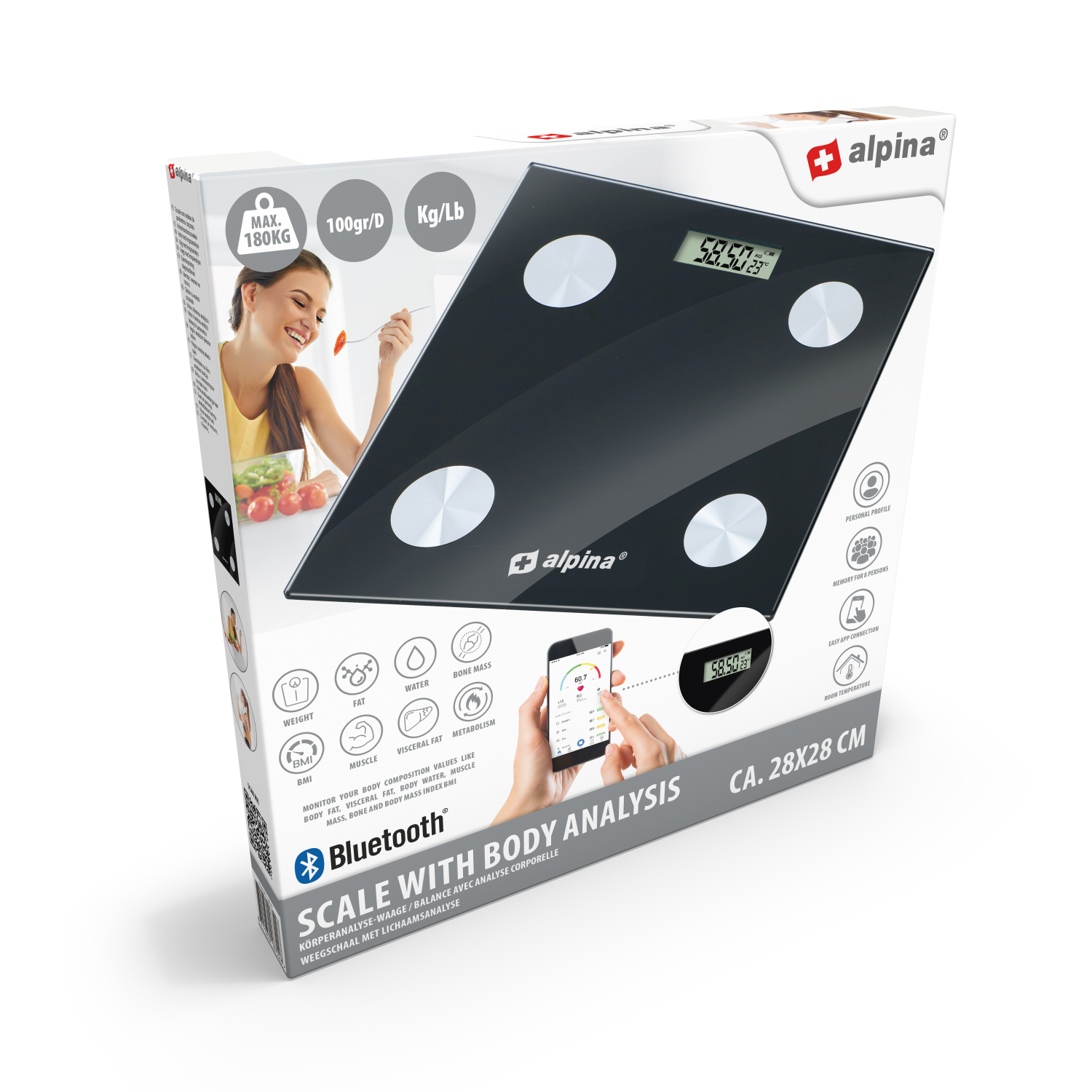 ALPINA PERSONENWEEGSCHAAL 180KG DIGITAAL - Tuincentrum Lopik