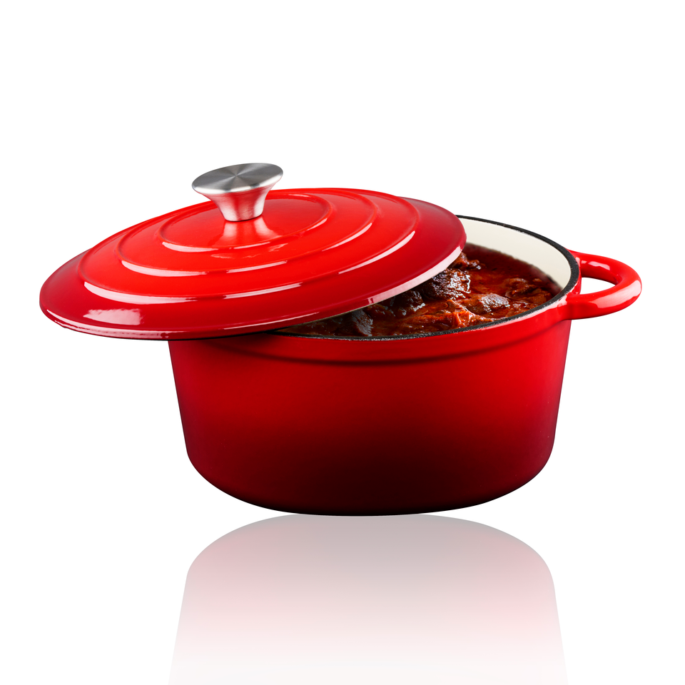 ALPINA GIETIJZEREN BRAADPAN 24 CM ROOD - Tuincentrum Lopik