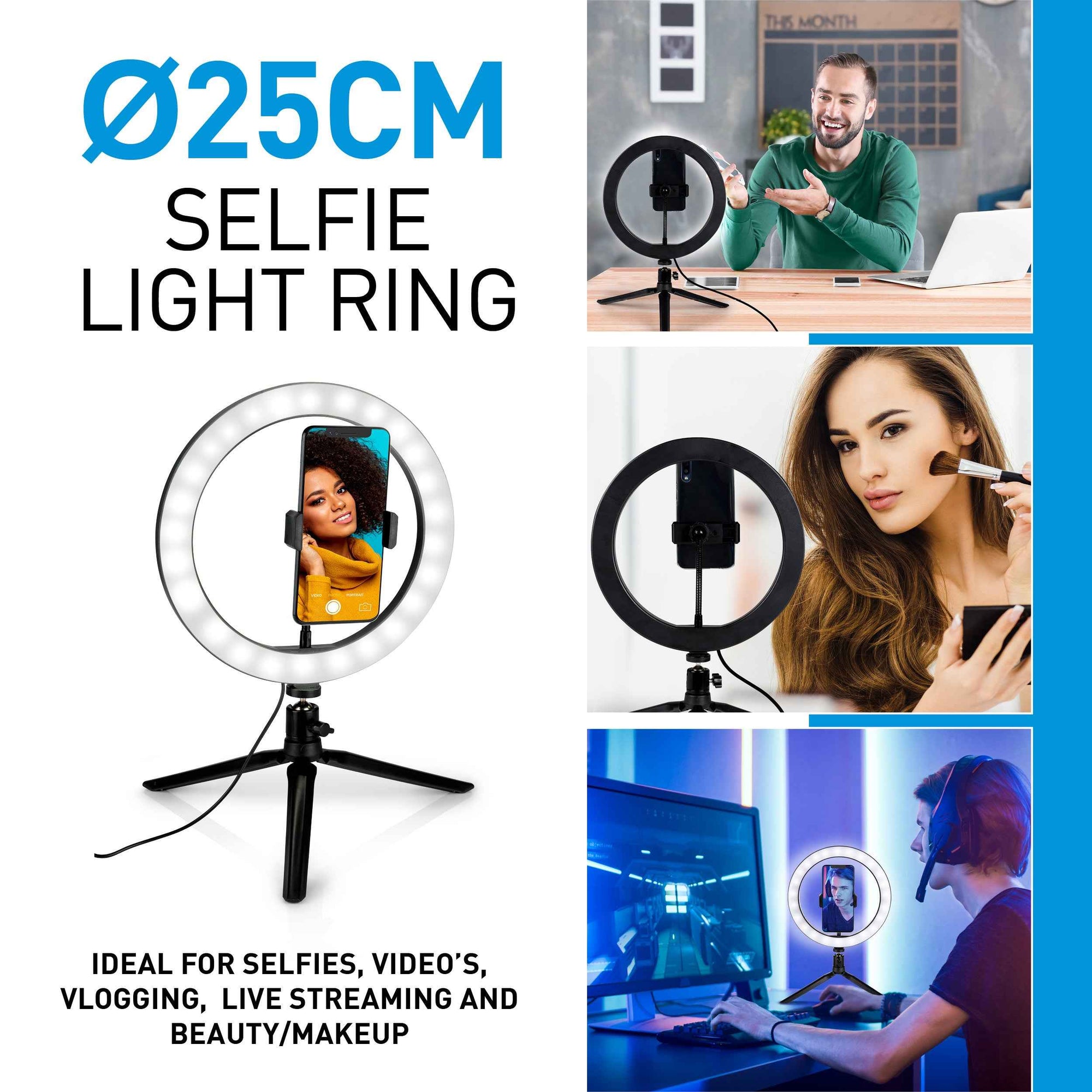 GRUNDIG SELFIE RINGLAMP Ø25CM 120 LEDS - Tuincentrum Lopik