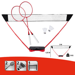 DONNAY BADMINTONSET 5-DELIG MET NET EN KOFFER - Tuincentrum Lopik