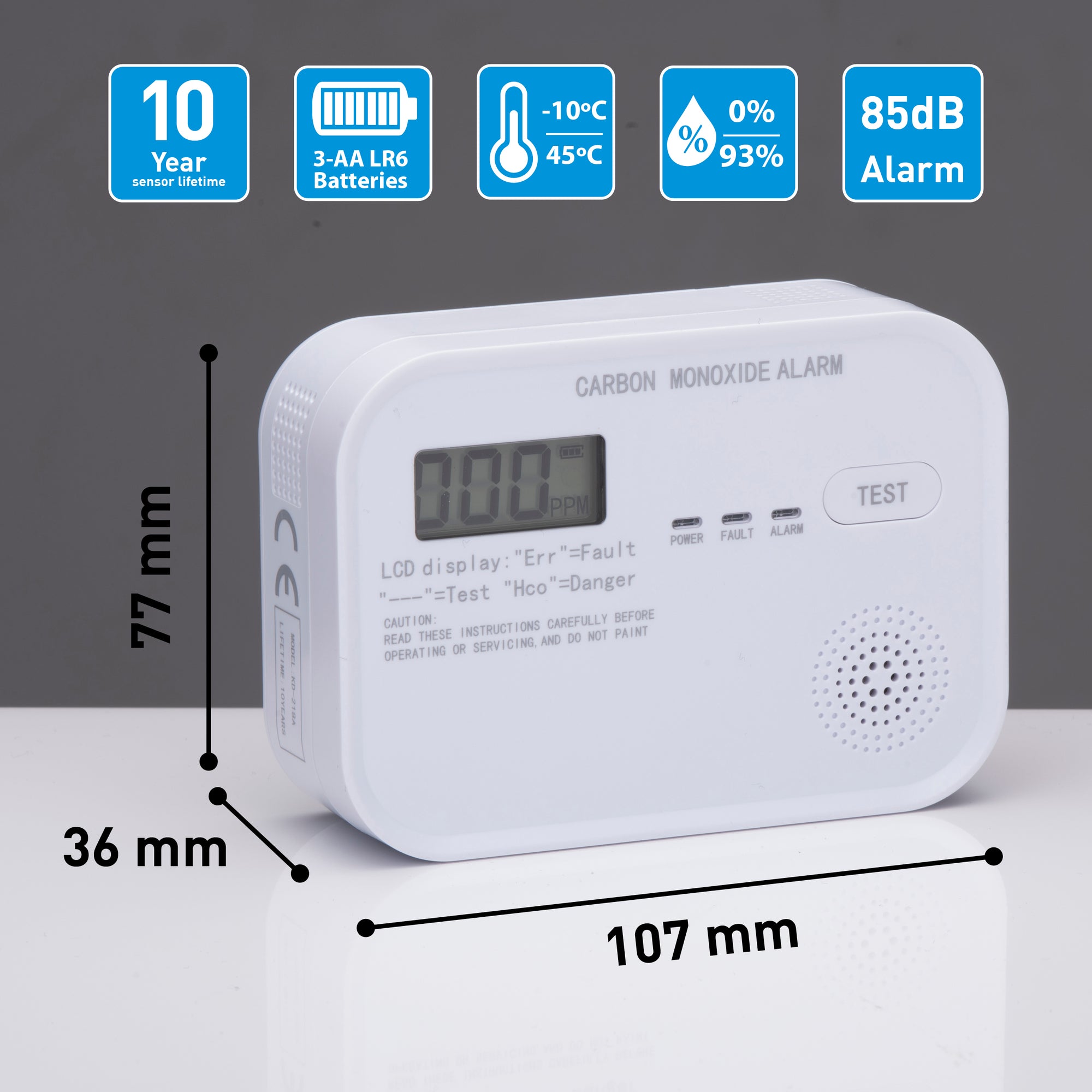 GRUNDIG KOOLMONOXIDEMELDER CO-DETECTOR 85DB 5 JAAR BATTERIJ - Tuincentrum Lopik