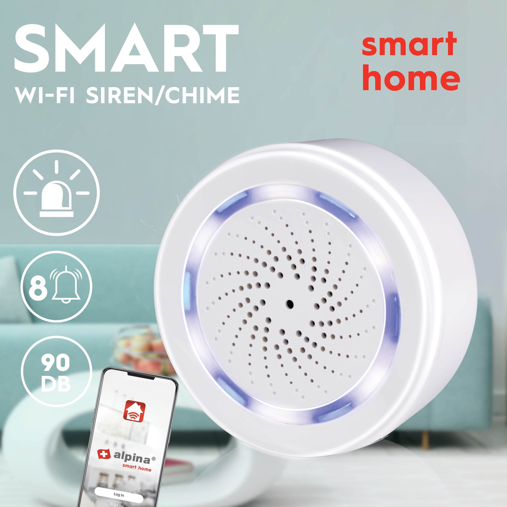 ALPINA SMART INDOOR SIREN 5V 90DB - Tuincentrum Lopik