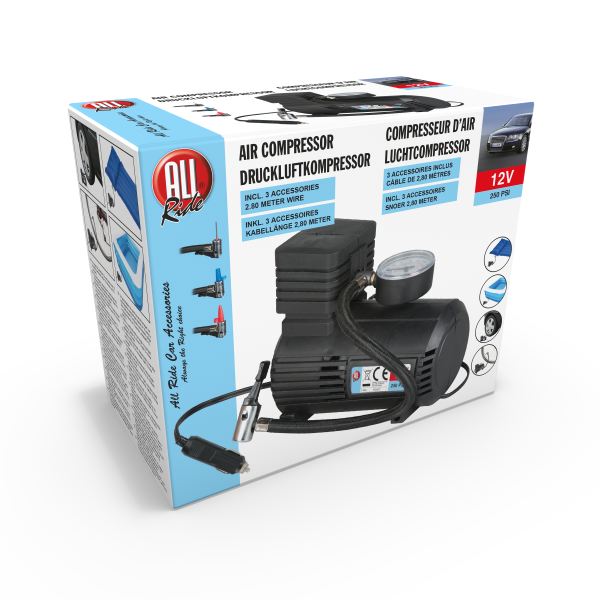 ALL RIDE LUCHTCOMPRESSOR 12V 250PSI - Tuincentrum Lopik