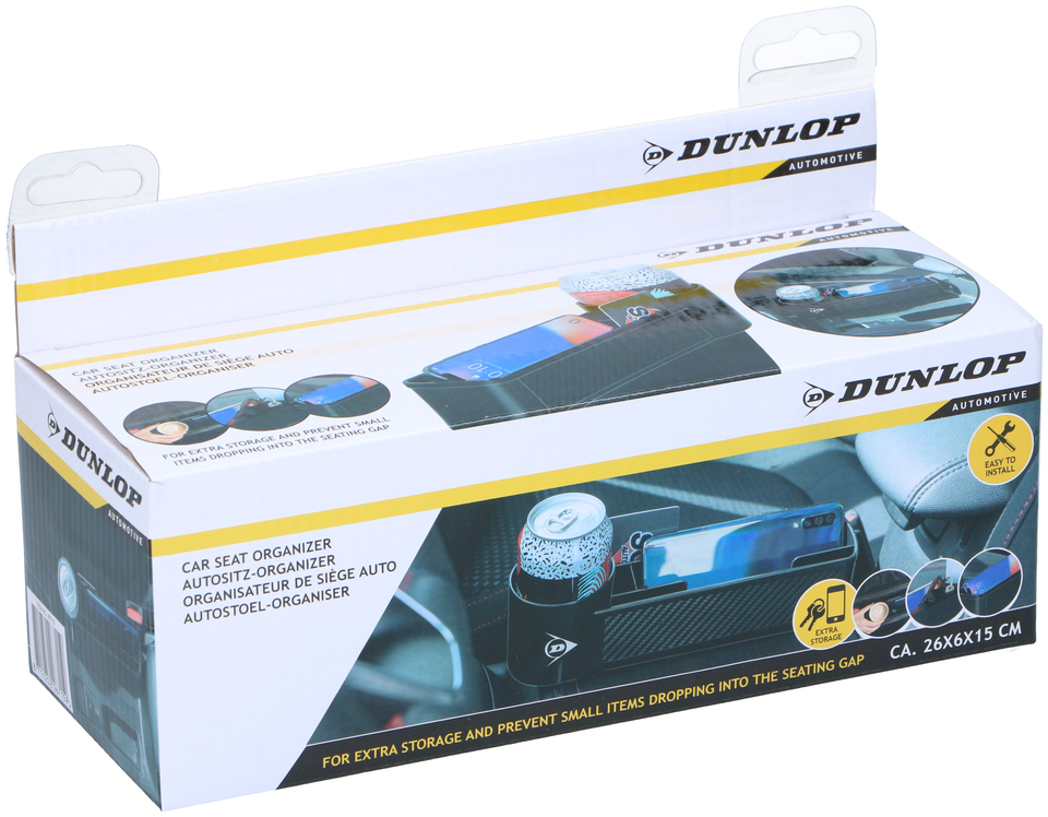 DUNLOP AUTOSTOEL ORGANIZER MET BEKERHOUDER - Tuincentrum Lopik