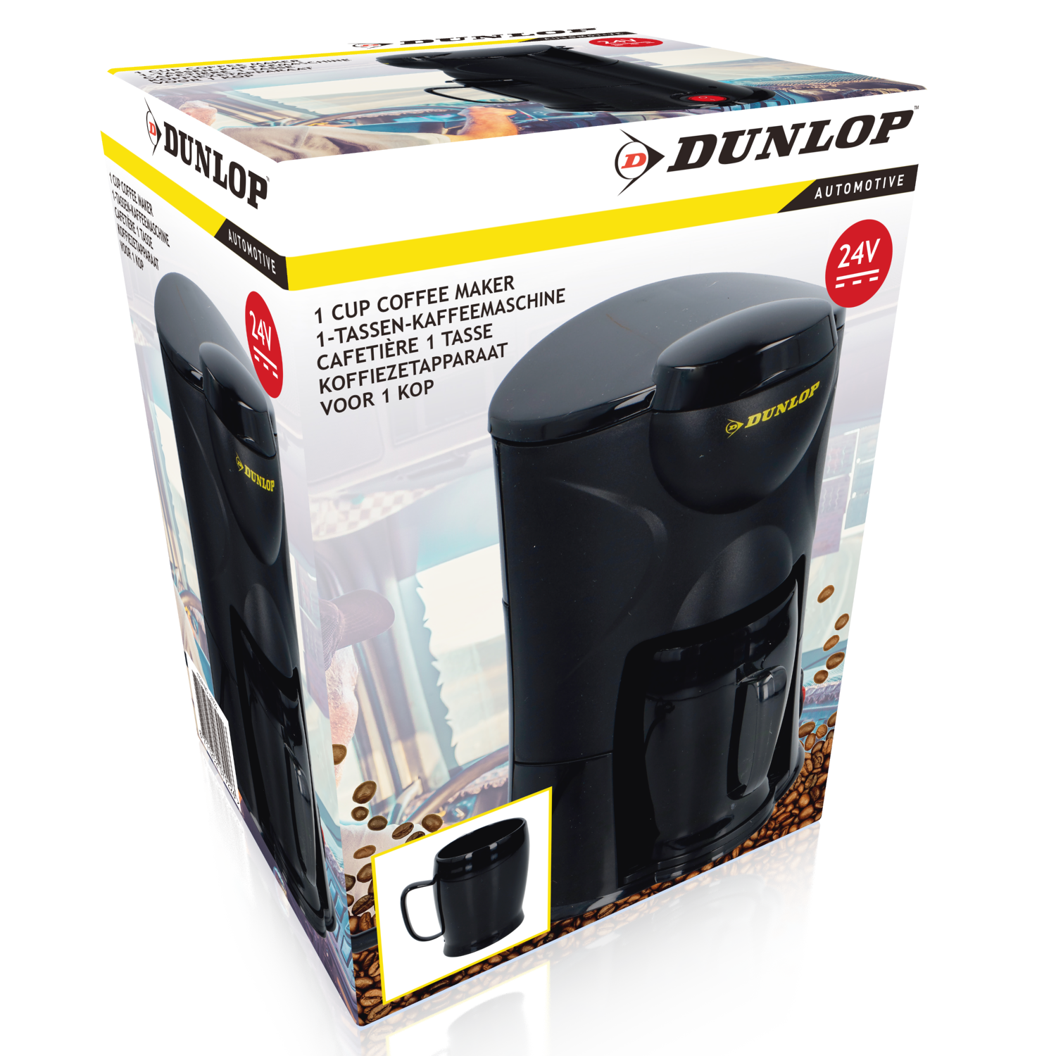 DUNLOP KOFFIEZETAPPARAAT 24V - COMPACTE KOFFIEMAKER VOOR IN DE AUTO - Tuincentrum Lopik