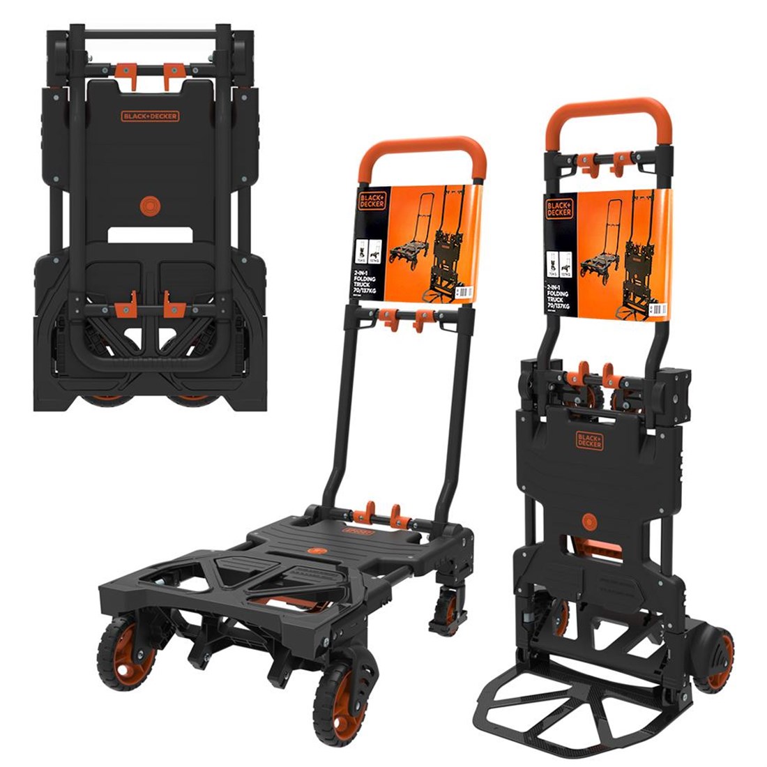 BLACK+DECKER HANDTRUCK FOLDABLE 2IN1 55/120KG - Tuincentrum Lopik