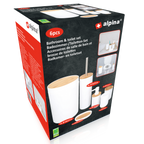 ALPINA BADKAMER & TOILET SET 6-DELIG WIT MET BAMBOE - Tuincentrum Lopik