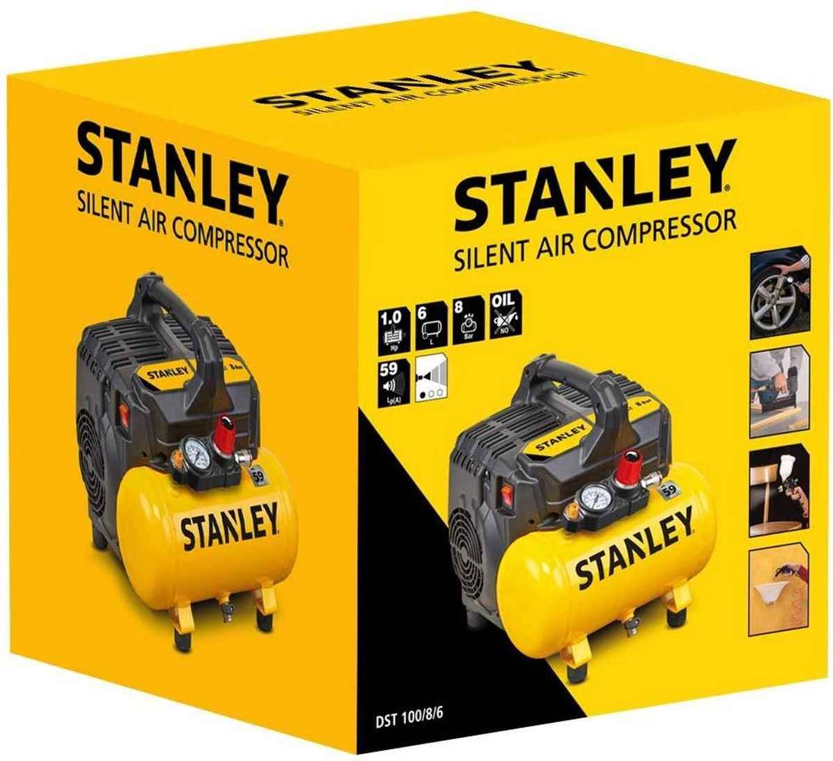 STANLEY LUCHTCOMPRESSOR DST 100/8/6 230V 6L 8BAR - Tuincentrum Lopik