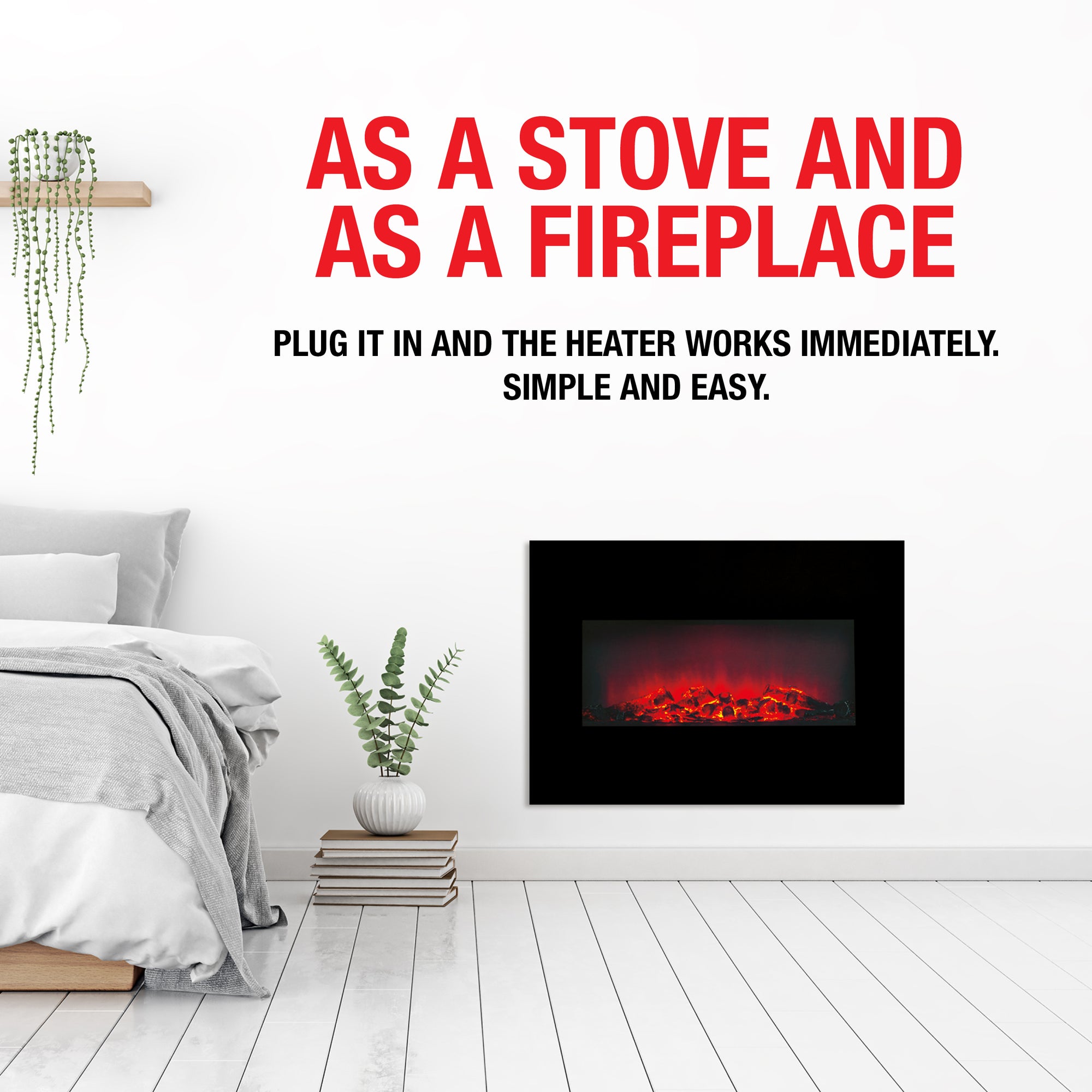 CLASSIC FIRE WANDHAARD MEMPHIS LED 80CM MET VERWARMING EN VLAMEFFECT - Tuincentrum Lopik